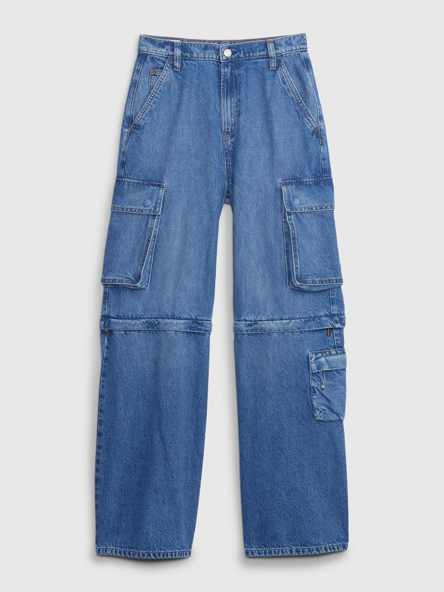 90s Baggy High Cargo Jeans - Denim blue - Ladies