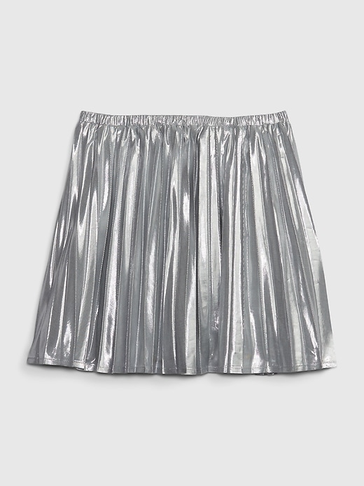 Image number 1 showing, Kids Metallic Pleated Mini Skirt