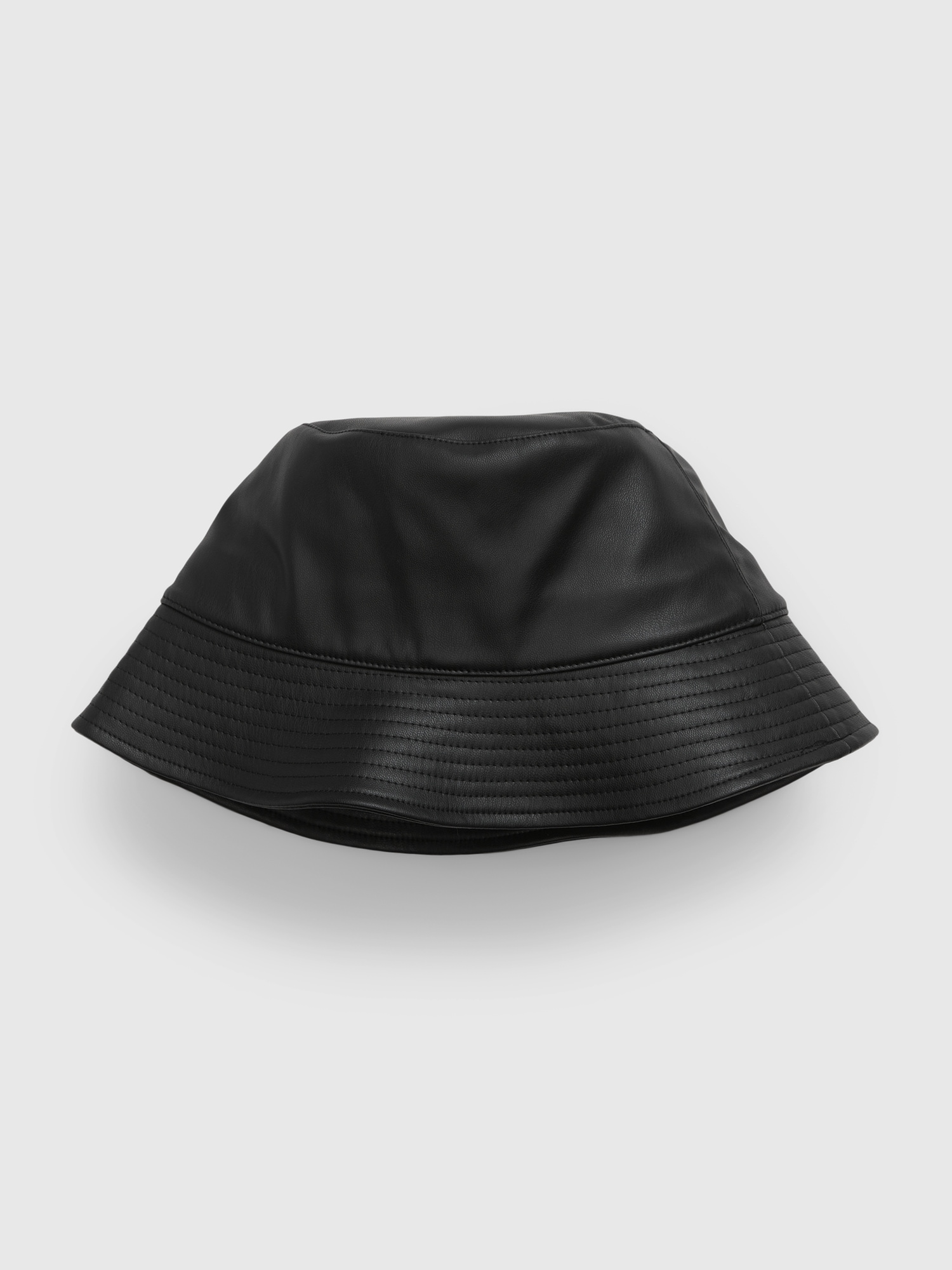 Girls' Faux-Leather Bucket Hat by Gap True Black Size L/XL