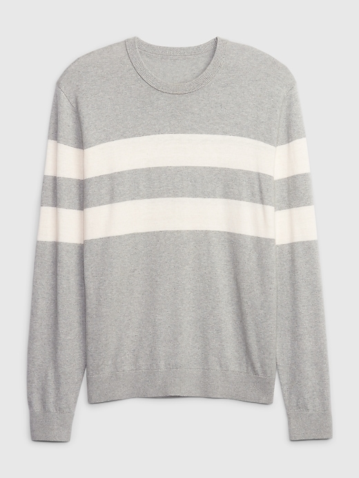 Grey and shop white striped sweater