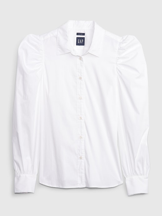 Image number 6 showing, Cotton Puff Sleeve Slim Shirt