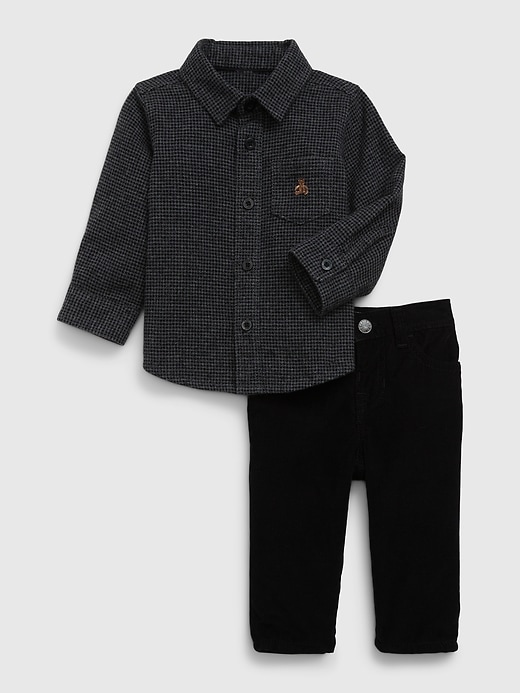 View large product image 1 of 1. Baby Plaid Corduroy Outfit Set