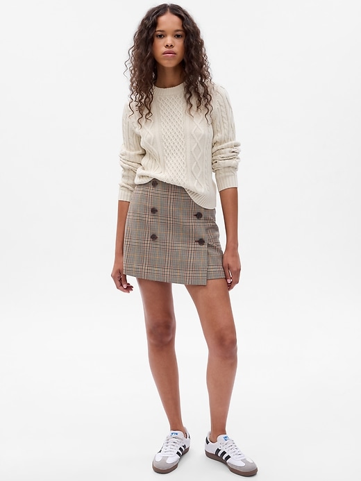 Image number 1 showing, Button-Front Mini Skirt