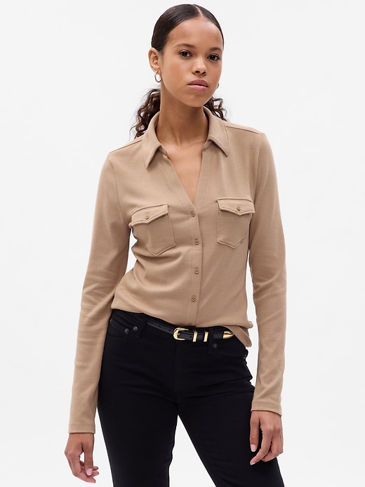 Exact Clothing - This button-up basic is far from basic. Available in-store  & conveniently online, the utility shirt is a versatile must-have for  spring. Shop more women's tops here:  Spend R500