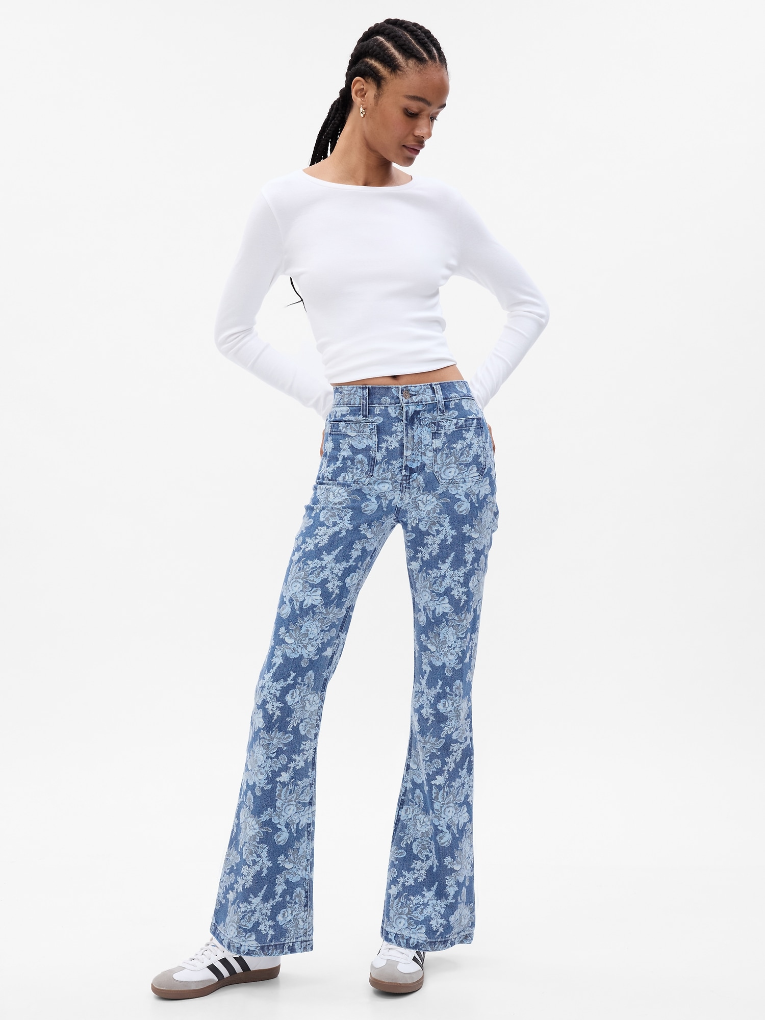 Gap × LoveShackFancy High Rise Floral ‘70s Flare Jeans
