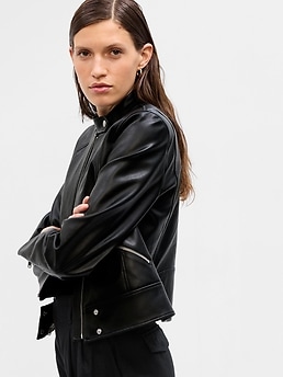 Gap faux deals leather jacket