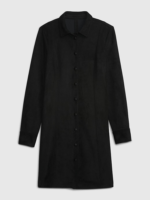 Image number 6 showing, Faux-Suede Mini Shirtdress