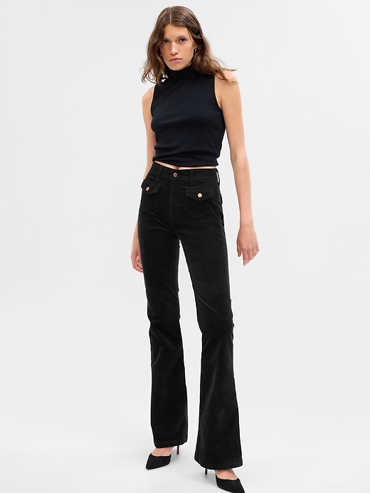 Image number 1 showing, High Rise Corduroy '70s Flare Pants