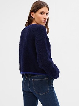 Cropped sweater outlet jacket