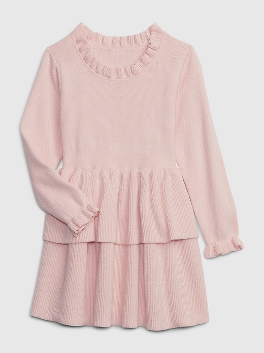 Image number 1 showing, Toddler Ruffle Tiered Sweater Dress