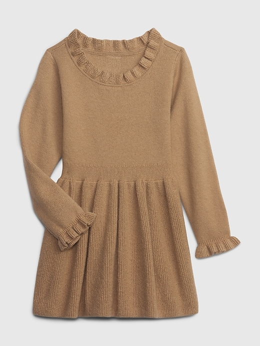View large product image 1 of 1. Toddler CashSoft Ruffle Sweater Dress