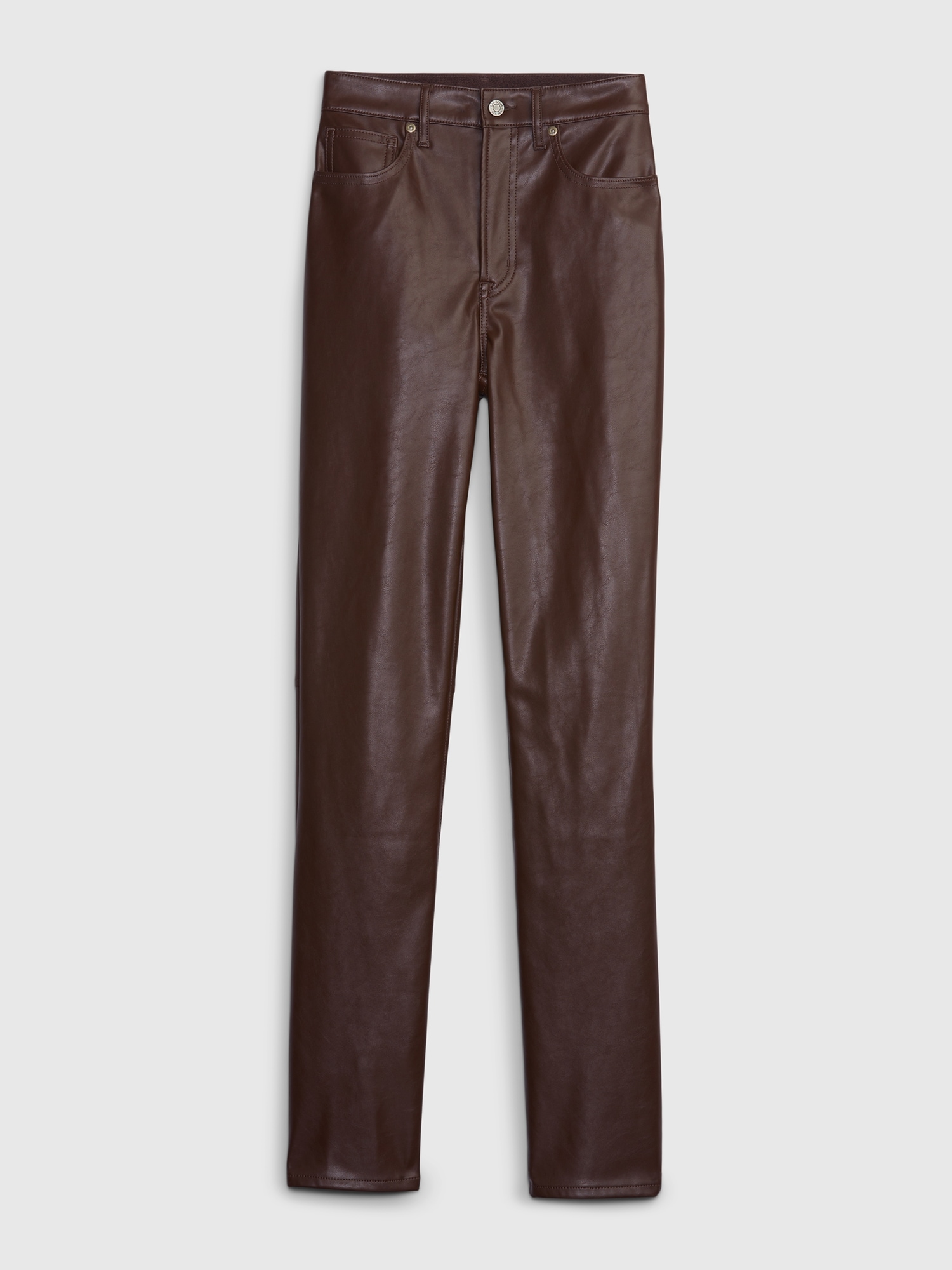 Gap Black High Waisted Slim Faux-Leather Trousers