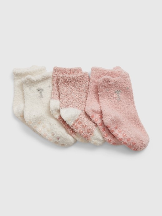 Elegant Baby Elegant Baby Fuzzy Socks 3 Pack Pink