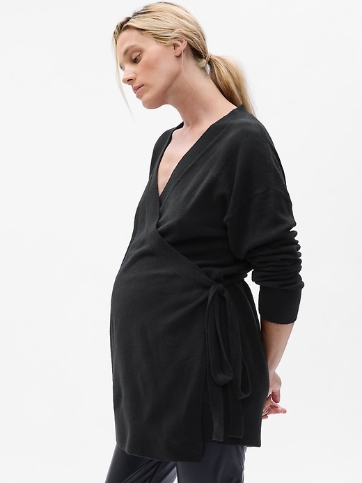 Image number 3 showing, Maternity CashSoft Wrap Sweater