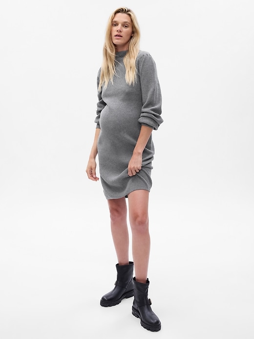 Image number 2 showing, Maternity CashSoft Turtleneck Mini Sweater Dress