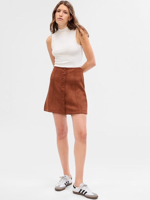 Image number 1 showing, Faux-Suede Mini Skirt