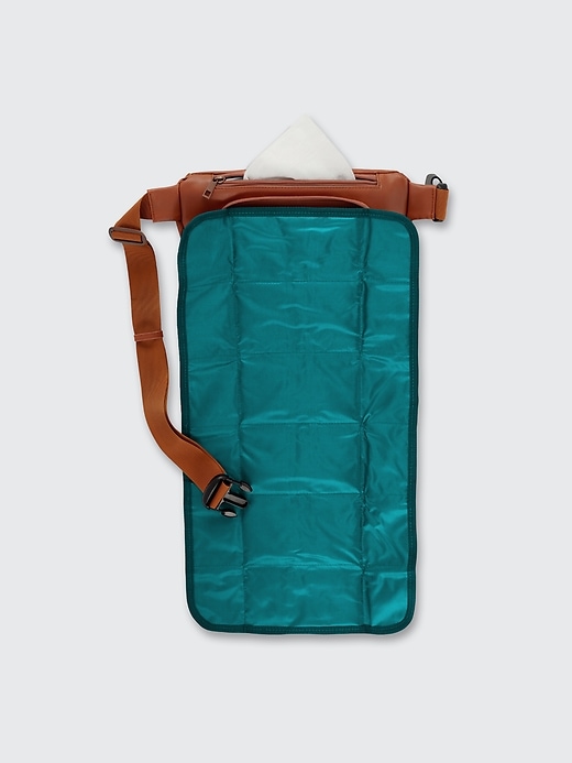 Image number 3 showing, Brown Kibou Vegan Leather Diaper Bag
