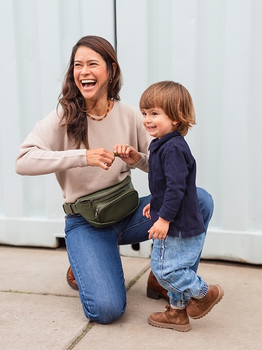 Image number 5 showing, Olive Kibou Vegan Leather Diaper Bag