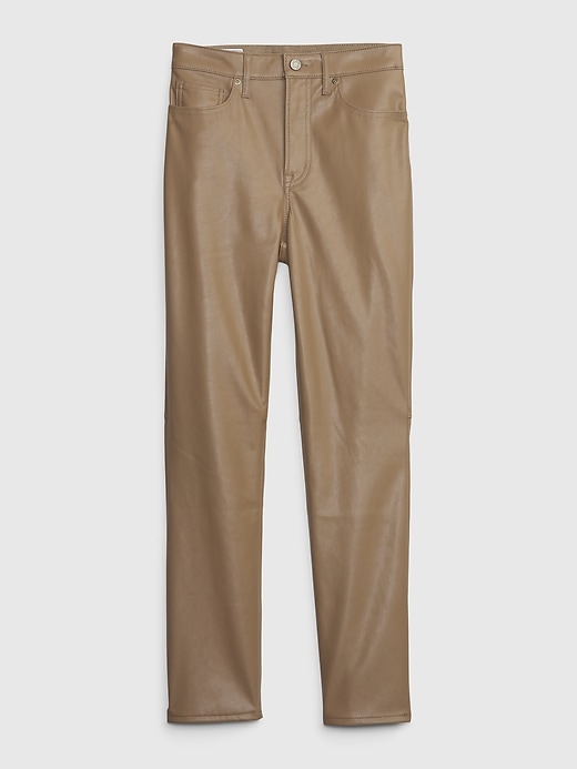 Image number 6 showing, High Rise Vegan Leather Vintage Slim Pants