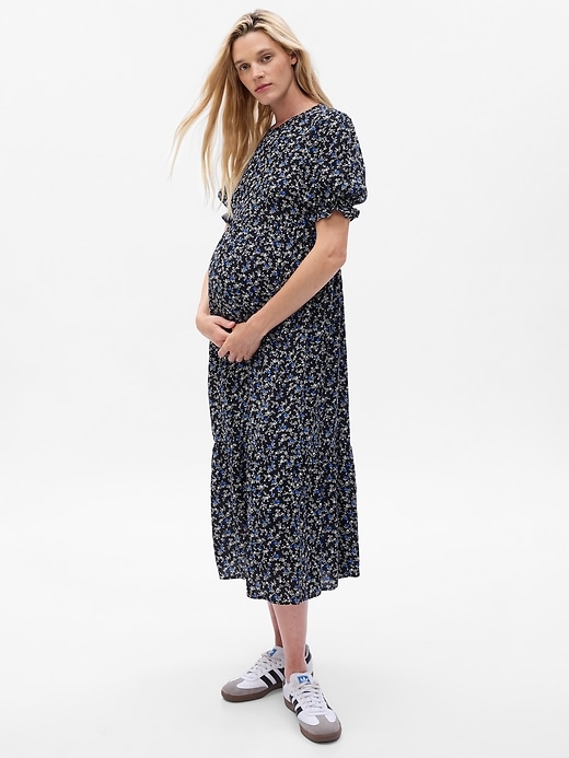 Image number 6 showing, Maternity Puff Sleeve Midi Dress