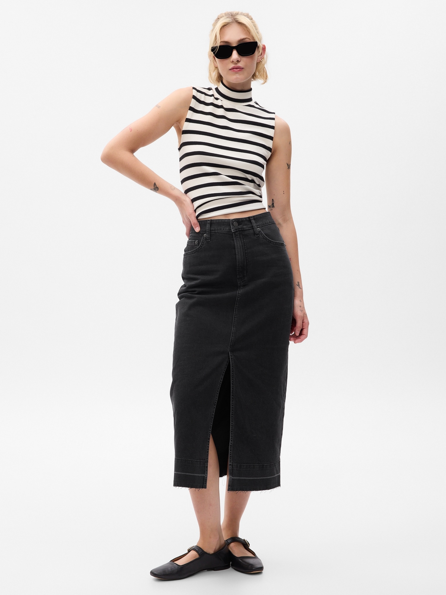 G by Giuliana Black Label EcoChic Dip Dye Denim Skirt - 20635891 | HSN