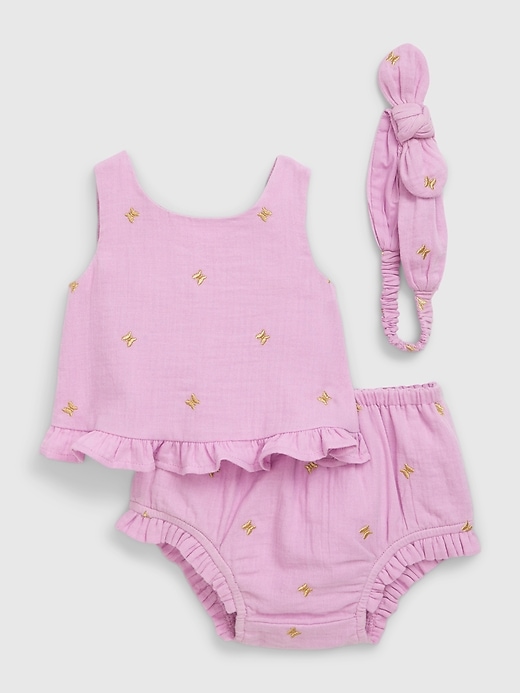 Baby Crinkle Gauze Three-Piece Outfit Set | Gap