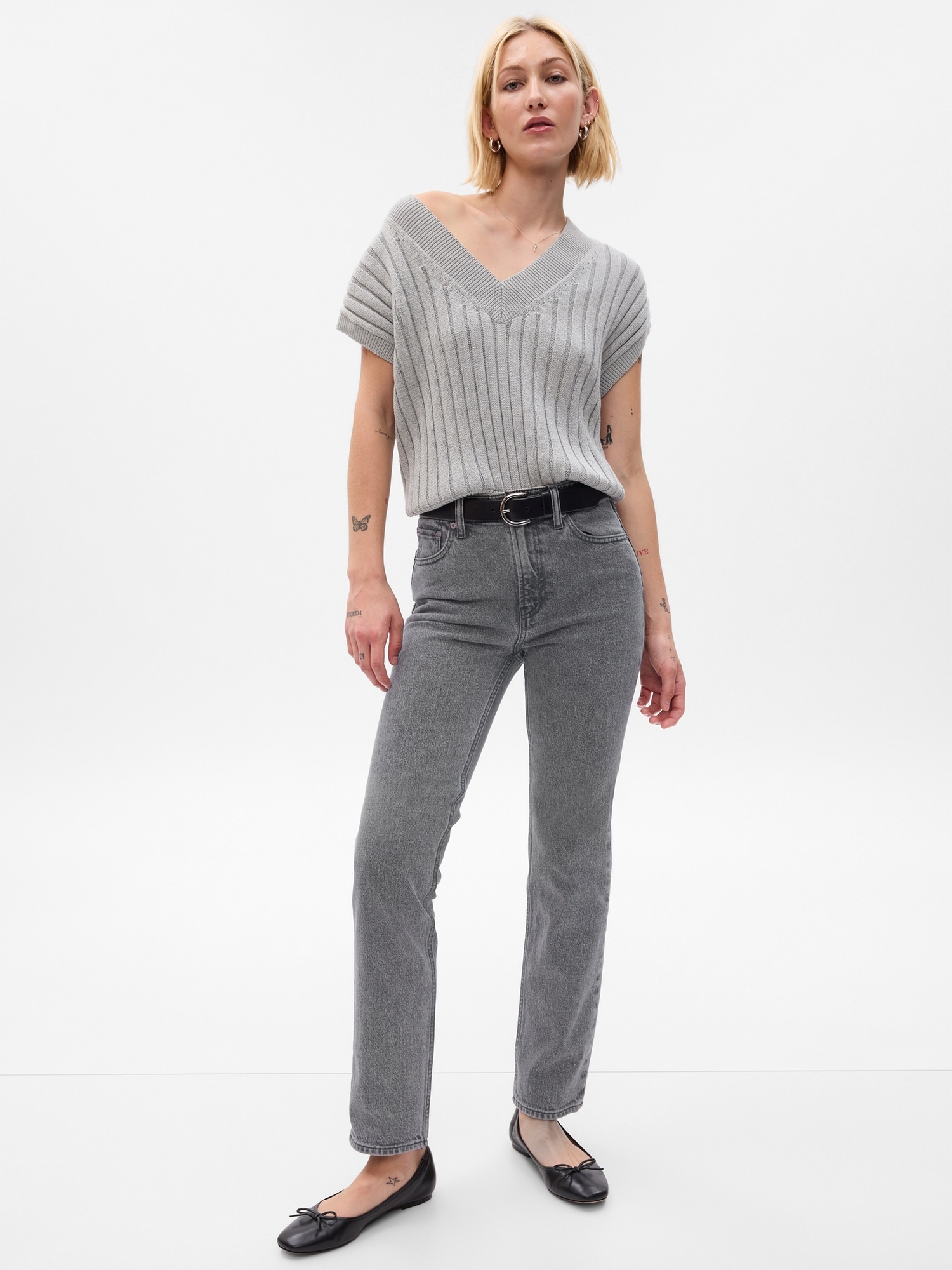 GAP Womens V-hr Straight Blk SotresJeans : : Clothing, Shoes &  Accessories