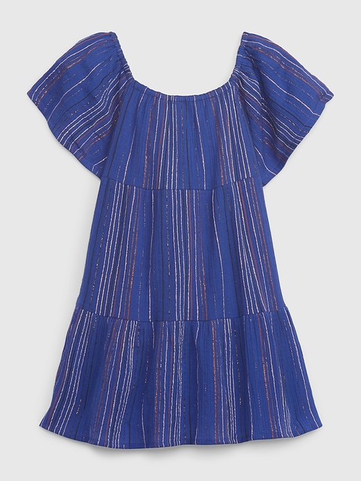 Image number 1 showing, Toddler Shiny Stripe Tiered Dress