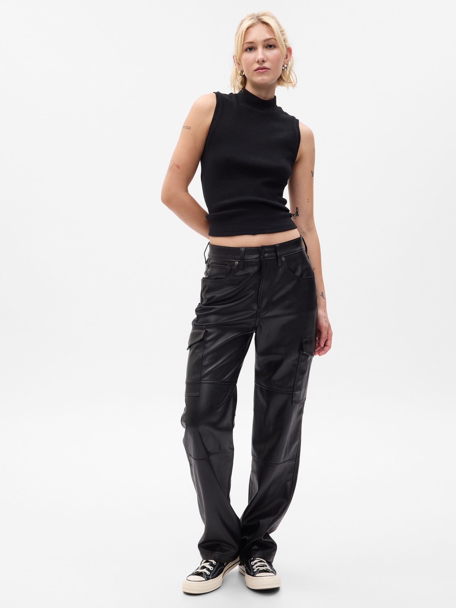 VIBE TO REMEMBER FAUX FUR VEGAN LEATHER PANT IN BLACK