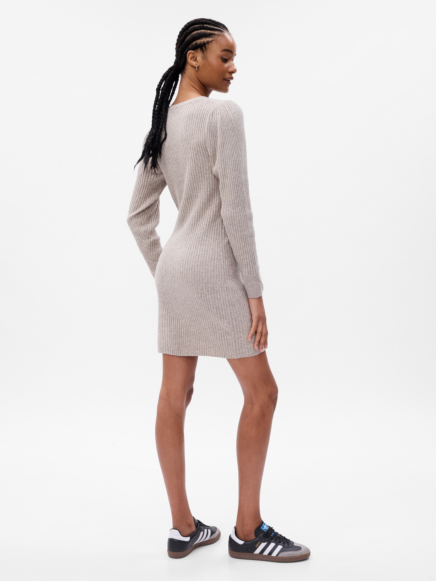 Women's Cashsoft Oversized Mini Sweater Dress by Gap Black Size XL