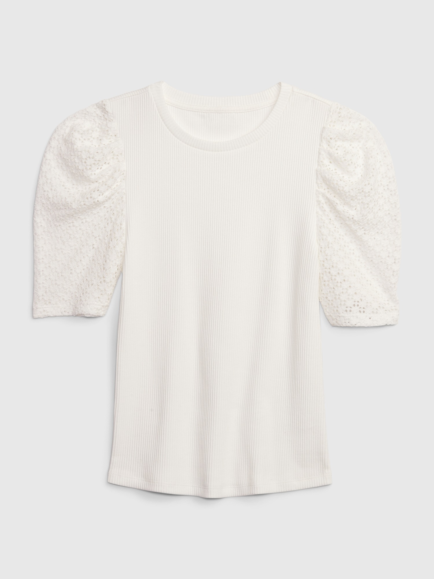 Puff Sleeve Rib T-Shirt | Gap