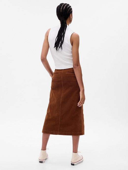 Image number 2 showing, Corduroy Midi Skirt