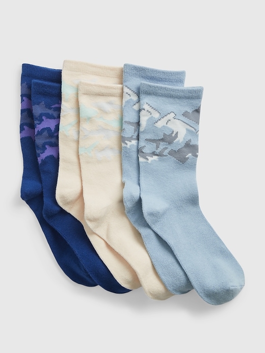 View large product image 1 of 1. Kids Shark Crew Socks (3-Pack)