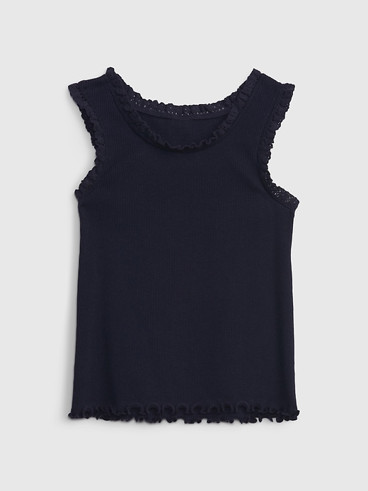 View large product image 1 of 1. Toddler Rib Lace Tank Top