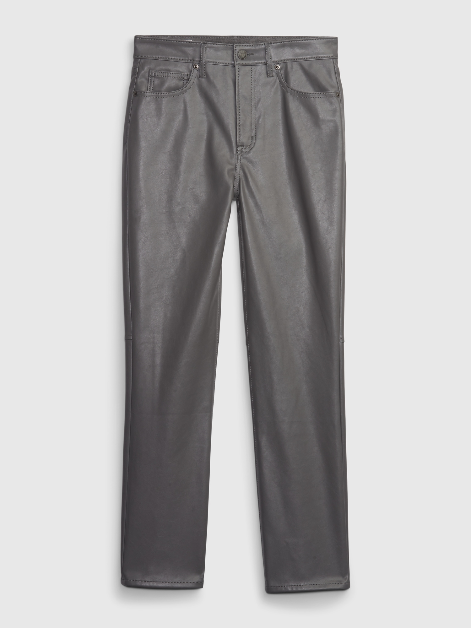 Gap black leather pants from  look great paired with the white