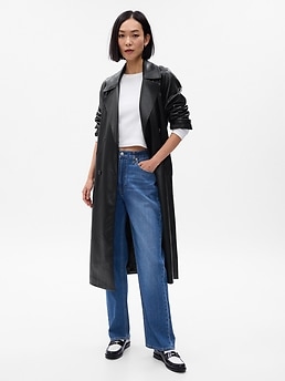 Gap black trench on sale coat