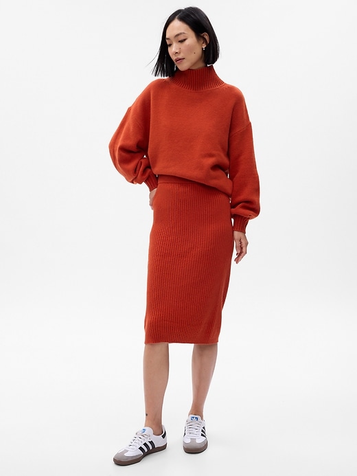 Image number 1 showing, CashSoft Rib Midi Sweater Skirt