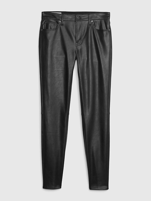 Image number 6 showing, Mid Rise Vegan Leather True Skinny Pants