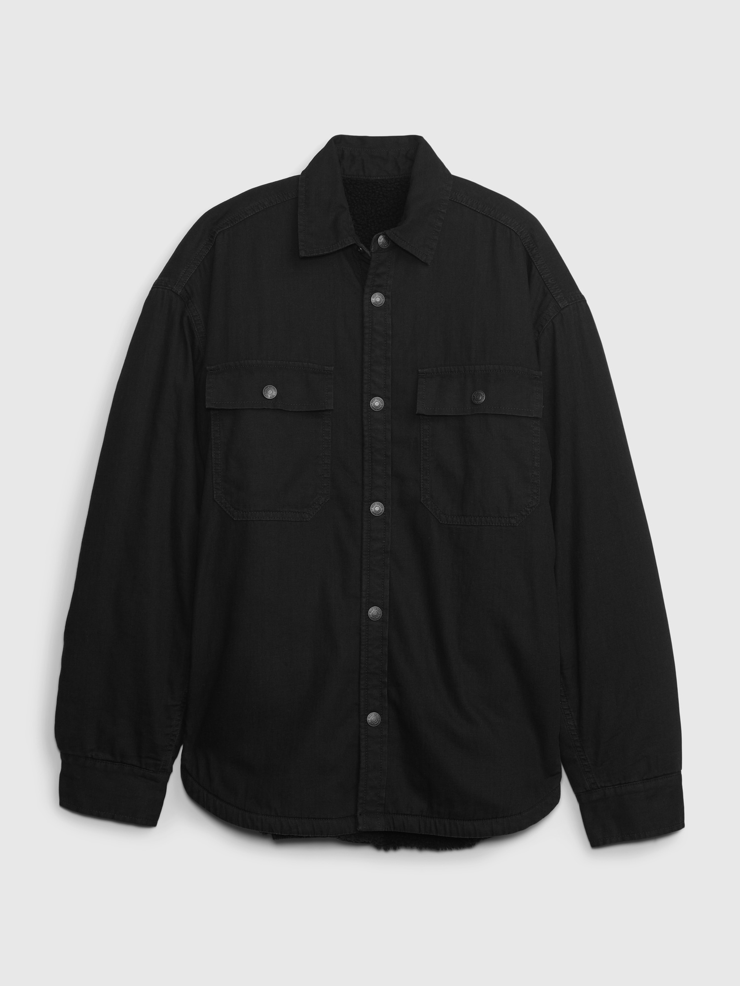 Sherpa-Lined Denim Utility Shirt | Gap