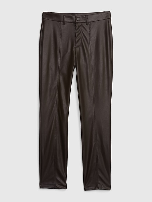 Mid Rise Vegan Leather Skinny Pants