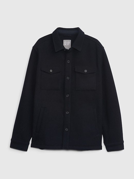 Image number 3 showing, Wool Button-Front Shirt Jacket