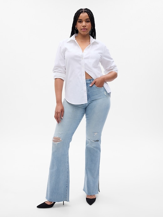Image number 4 showing, High Rise Split-Hem '70s Flare Jeans