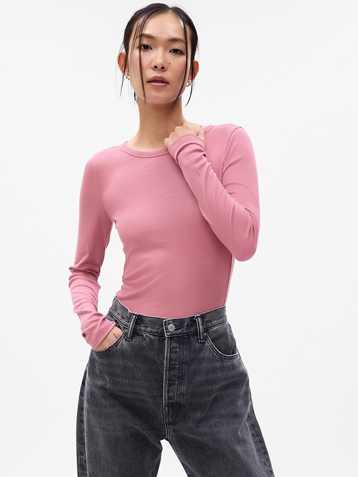 Mini Rib Crewneck T-Shirt | Gap