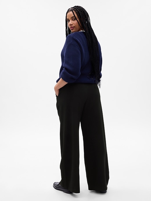 Image number 5 showing, High Rise Pleated Wide-Leg Trousers