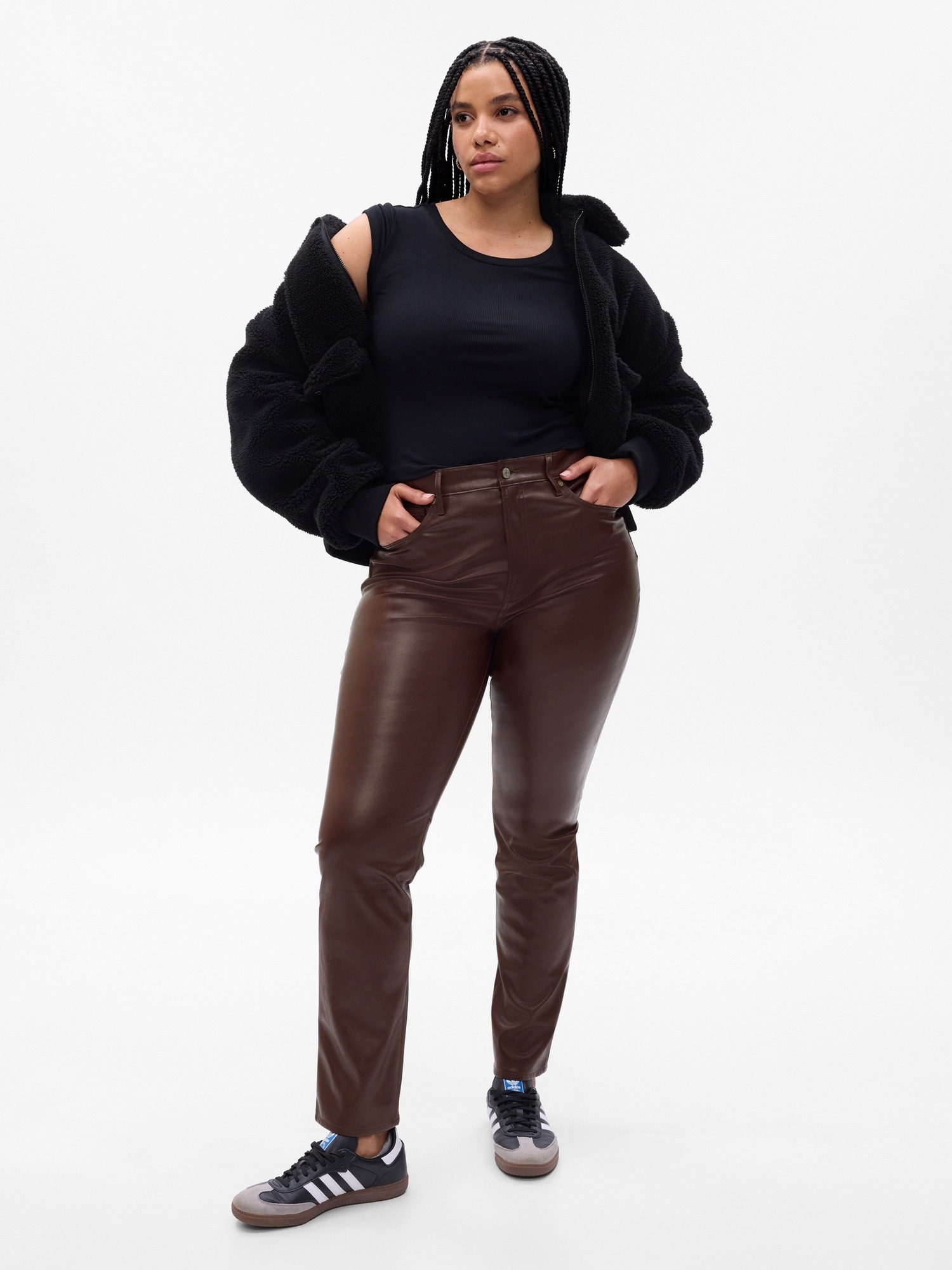 Shop Women Vixen Detailed Leather Jean Pants Online - SUNSET LEATHER