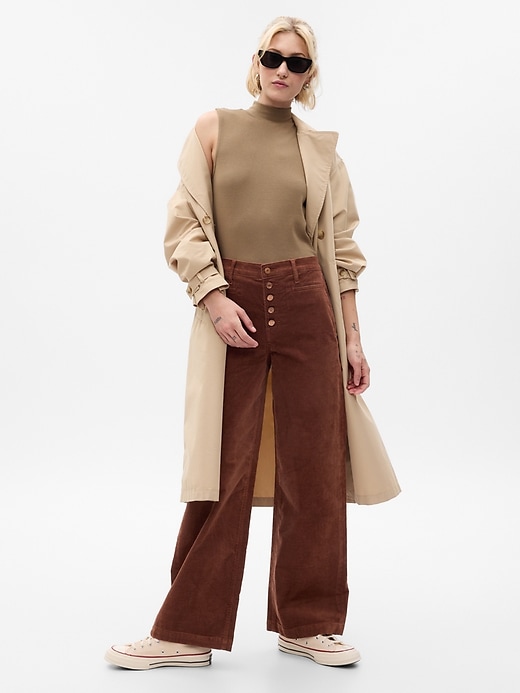Image number 1 showing, High Rise Corduroy Stride Wide-Leg Pants