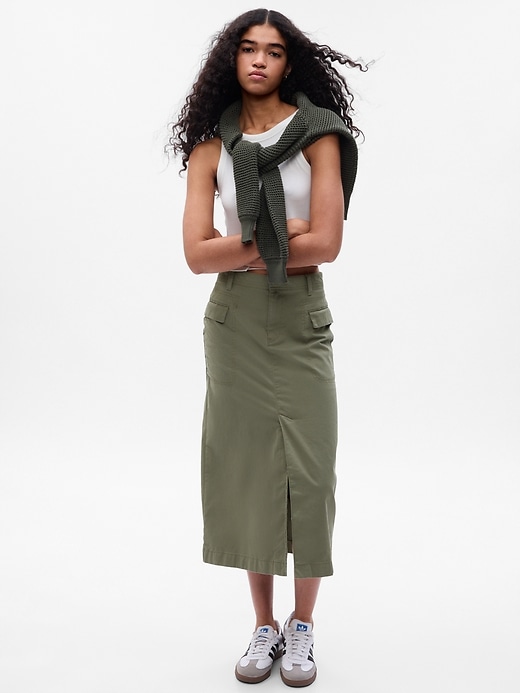 Image number 1 showing, Utility Midi Skirt