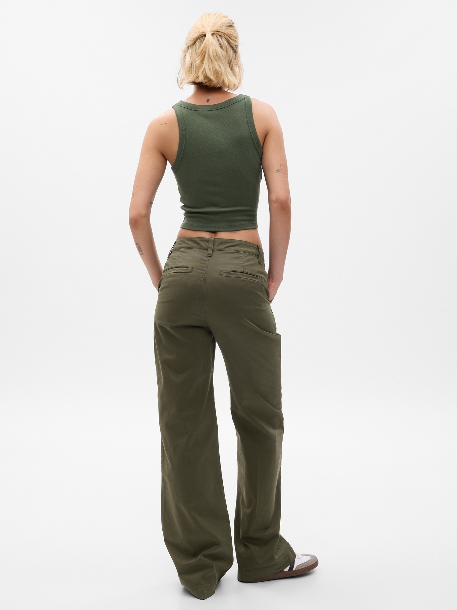 Fashion (khaki)CAMPSNAIL Cross-waist Flare Pants Women 2022