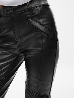 VinTagE GAP Black Leather Pants 29 Straight Leg Biker Near Mint 30×31
