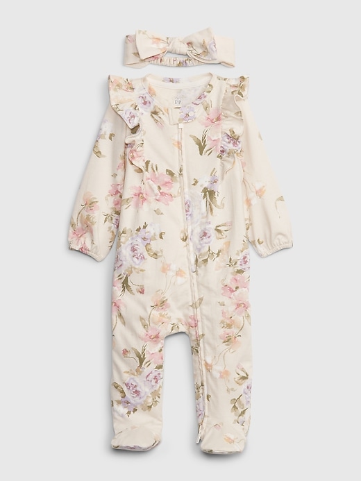 Gap × LoveShackFancy Baby Organic Cotton Floral Footed One-Piece Set | Gap